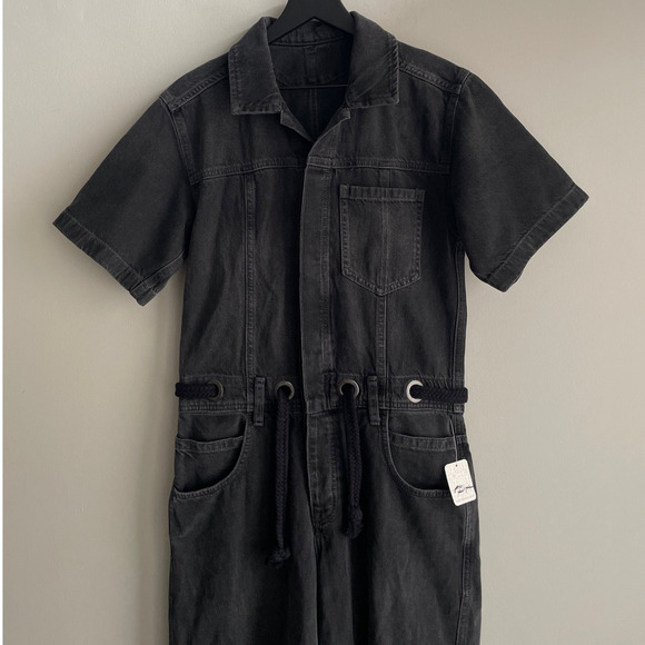 Free People Edison Wide Leg Coverall in Nightlite - Picture 3 of 9